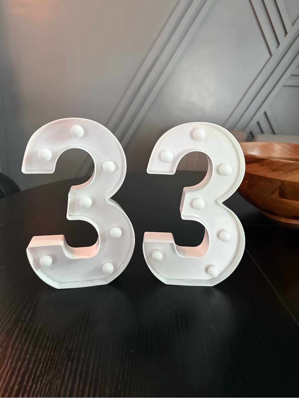 White Marquee Number 33 Light-Up Decor